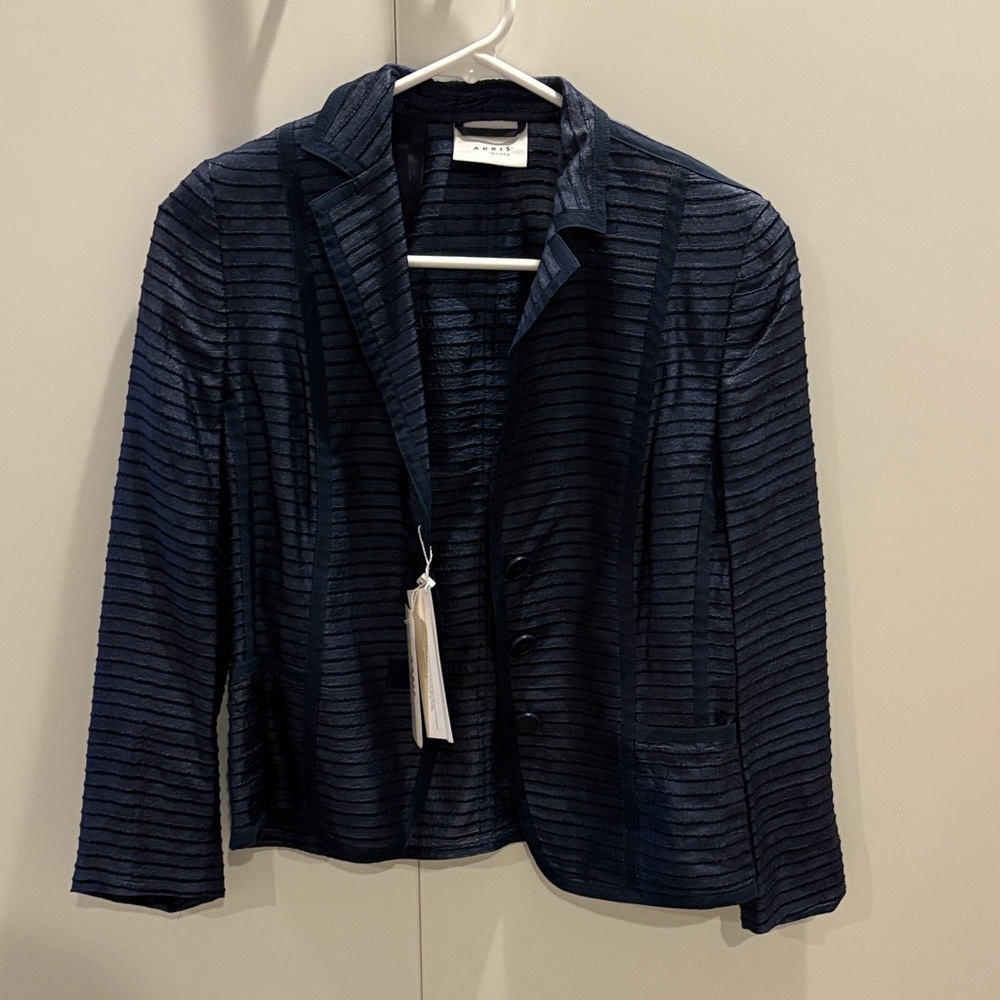 Akris Punto Navy Textured Blazer
